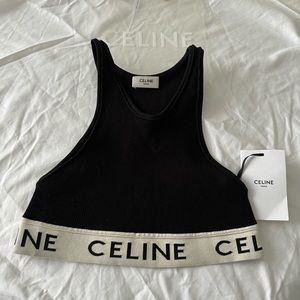 CELINE SPORTS BRA IN ATHLETIC KNIT BLACK / CREAM
